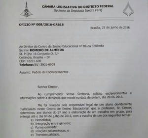 Ofício Sandra Faraj