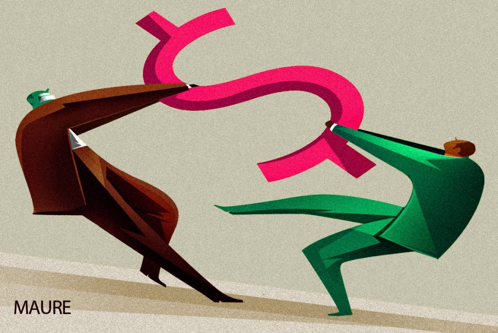 Briga por dinheiro. Orçamento. Dívidas. Ilustração: Maurenilson Freire/CB