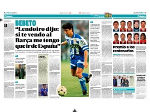 Há 20 anos, Bebeto deixava o La Coruña, da Espanha