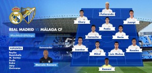 Málaga jogou com quatro venezuelanos na derrota do primeiro turno: Rosales, Mikel Villanueva, Juanpi Añor e Peñaranda