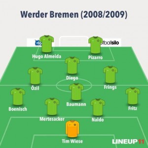 Diego funcionava como garçom de Claudio Pizarro no Werder Bremen