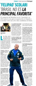 Felipão em entrevista ao Marca na edição desta quinta-feira (22)