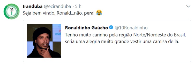 Ronaldinho Gaúcho esboça retorno no twitter