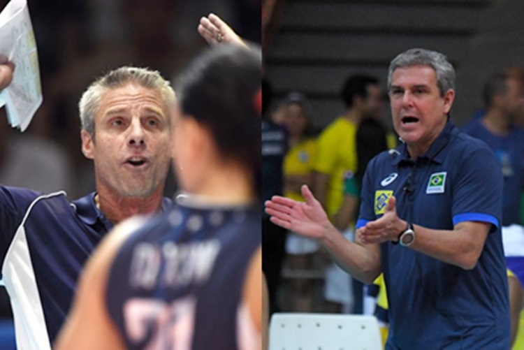 José Roberto Guimarães e Karch Kiraly: técnicos com muitos títulos no vôlei mundial 