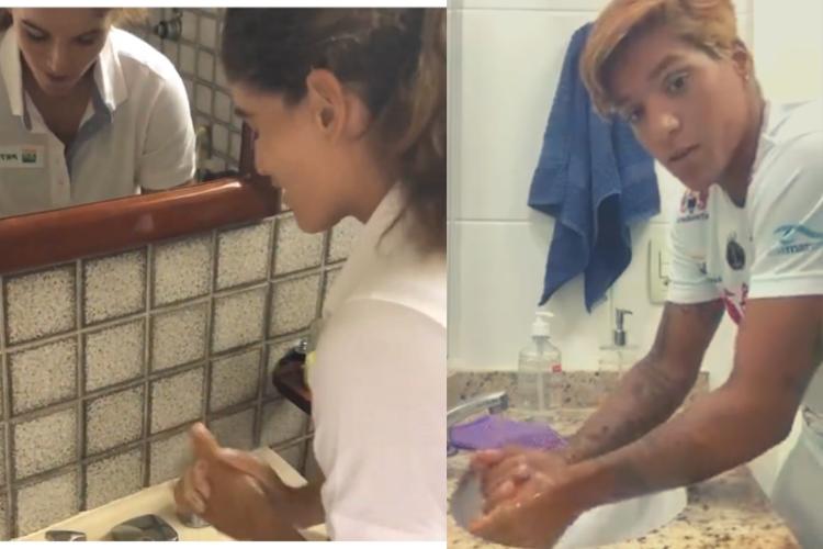 Dia Mundial da Água e Sabão contra o coronavírus: Ana Marcela Cunha, da maratona aquática, e a velejadora Martine Grael aderem à campanha