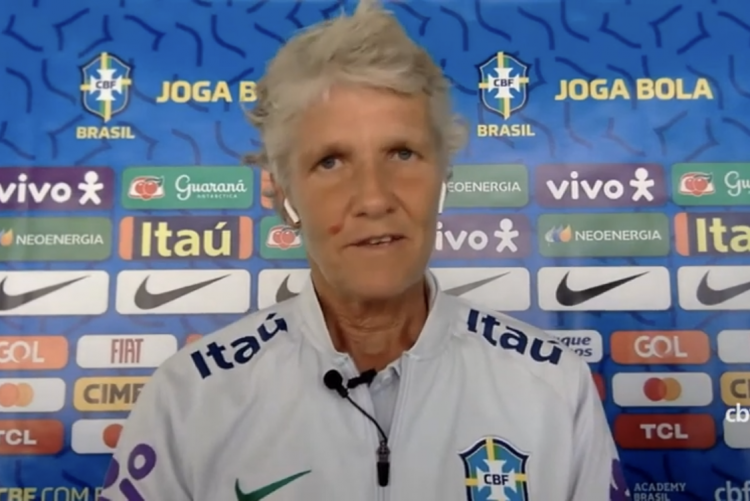 Técnica Pia Sundhage, técnica da Seleção Brasileira feminina, fala sobre denúncia de assédio sexual e moral contra Rogério Caboclo, presidente da CBF