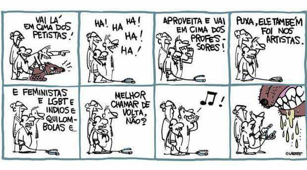 Quadrinhos do cartunista Laerte: um resumo fiel do Brasil de 2017.