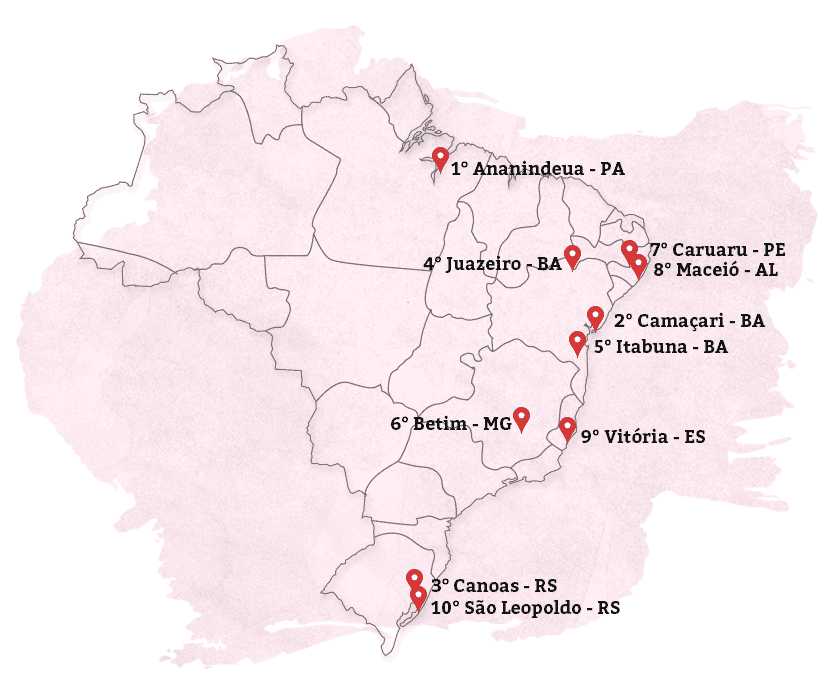 Este é o novo Mapa da Violência contra as Mulheres Brasileiras: As cidades mais feminicidas do país.