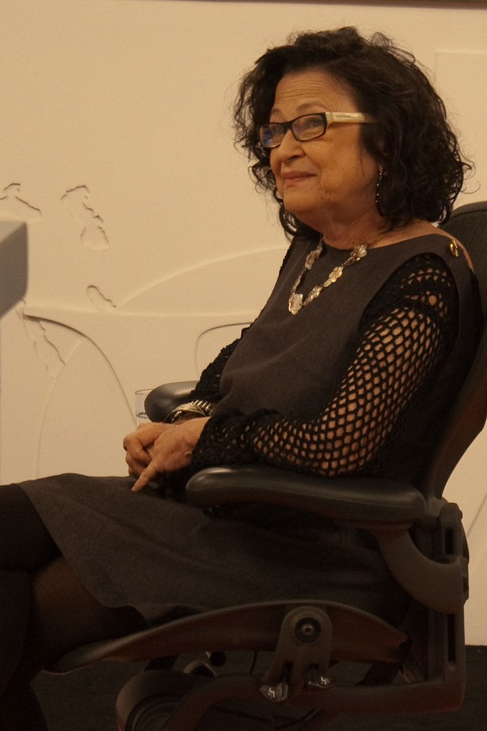 Gabriela Leite em entrevista no programa Roda Viva, da TV Cultura, em 2009. 
