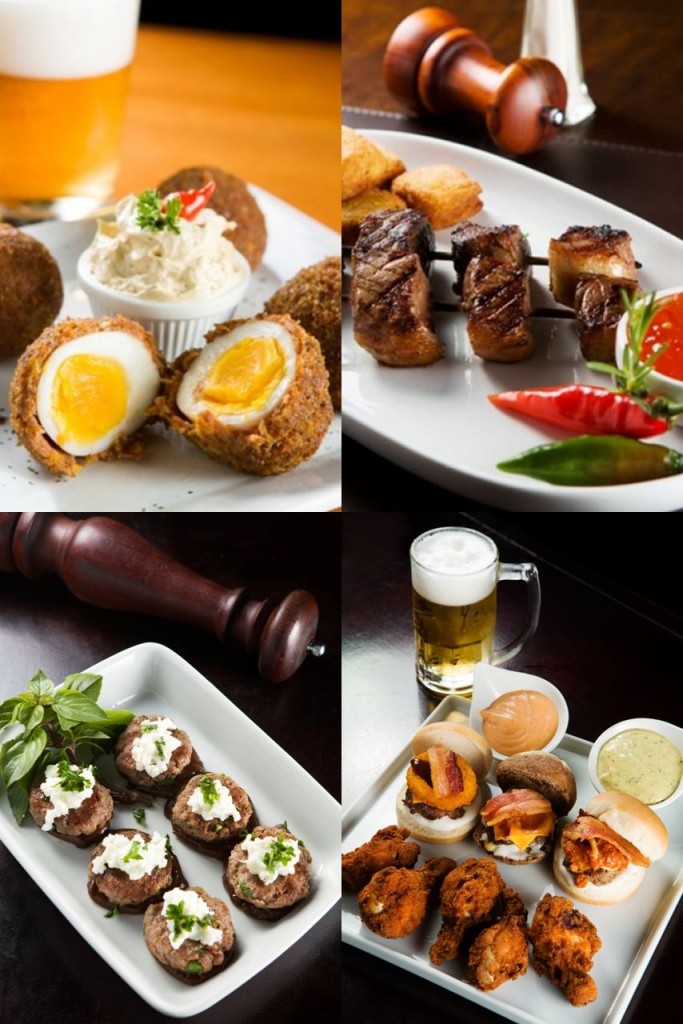 Créditos: Rafael Lobo/Divulgação. Scotch Egg - Deliciosa receita típica do Reino Unido com um toque do Primeiro. Ovo caipira com gema cremosa, abraçado por um blend de pernil e fraldinha empanado e crocante. Festival Bar em Bar 2016. Primeiro cozinha de Bar.