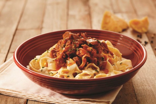 Parpadelle ao ragu de ossobuco do Abbraccio