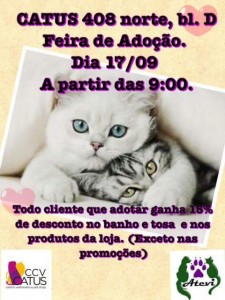 Cartaz da feira de adoção da ATEVI