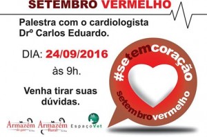 cartaz sobre palestra sobre cuidados com o coração dos pets no Armazém Rural