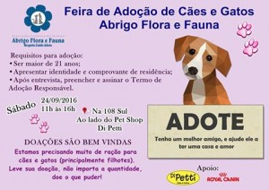 imagem de cartaz de feira de adoção de pets