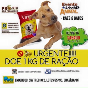 Cartaz da feira de adoção do Projeto São Francisco-Feiras de animais