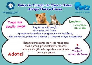 imagem mostra cartaz de feira de adoção de bichos