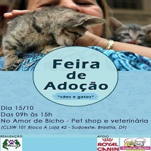 imagem mostra cartaz deimagem mostra cartaz de feira de adoção de bichos
