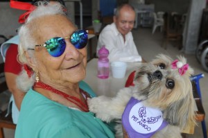 25/03/2017. Crédito: Minervino Junior/CB/D.A. Press. Brasil. Brasilia - DF. Olivia Dutra de Souza.durante a visita da Acao social do Pet Amigo, que leva cachorros de raças variadas para visitar os idosos no Lar dos Velhinhos, no Nucleo Bandeirante.