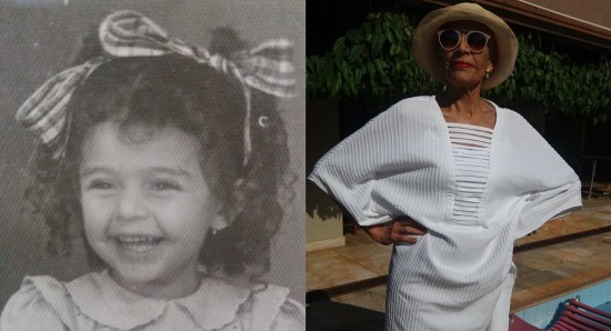 Mariza de Macedo-Soares em duas fases da vida, mas sempre alegre
