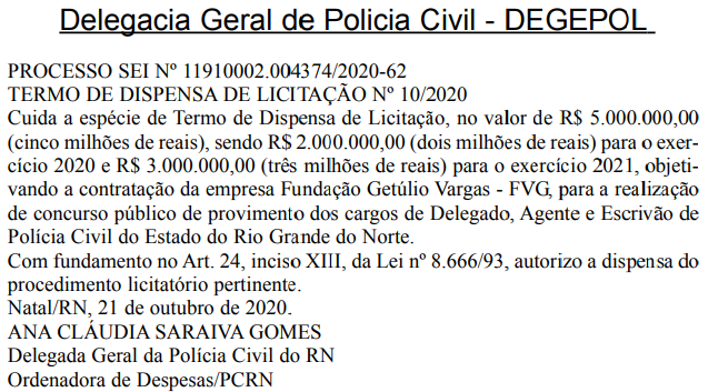 Dispensa de licitação/Reprodução