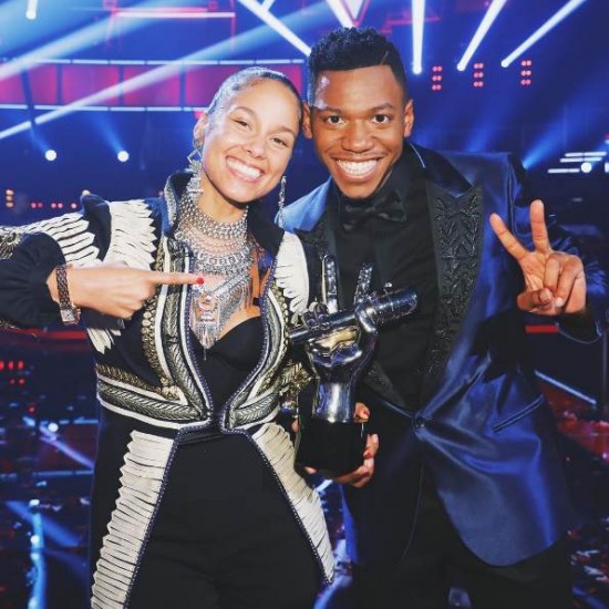 Alicia Keys e Chris Blue, vencedor do The voice US