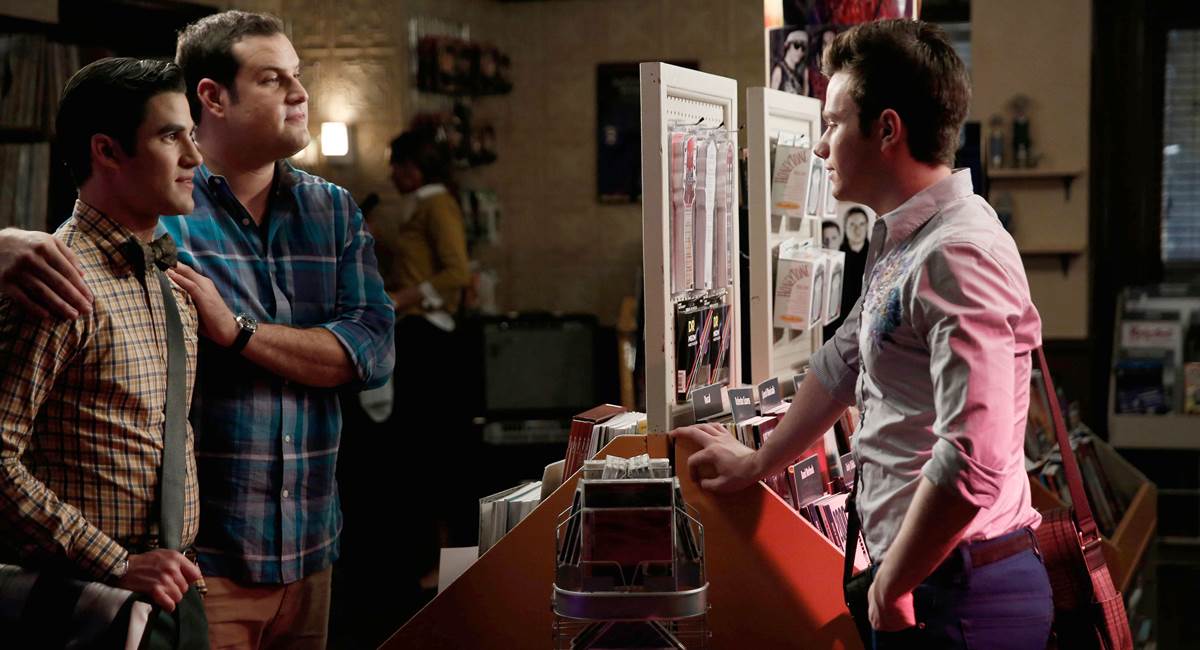 Blaine, Karofsky e Kurt, alguns dos personagens LGBTs de Glee