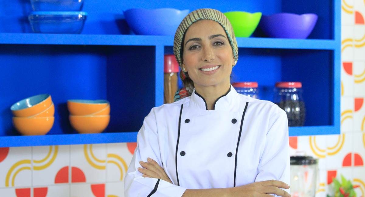Nutricionista Andrea Santa Rosa no programa Cozinhadinho