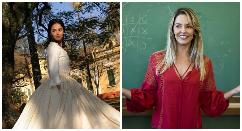 Bianca Rinaldi em dois momentos da carreira: A escrava Isaura e Malhação - Vidas brasileiras