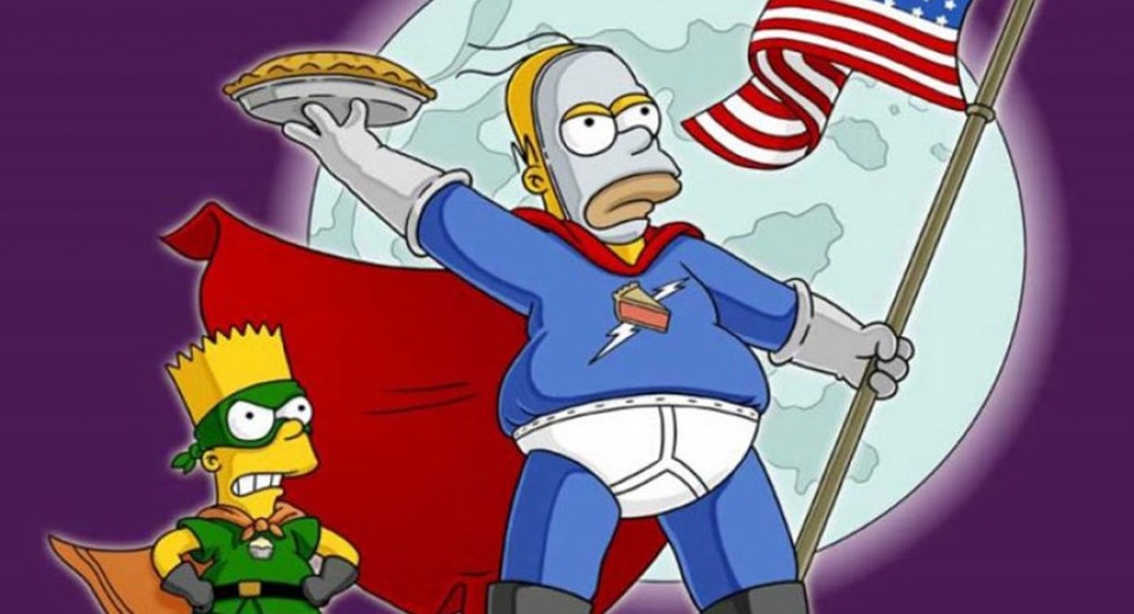 Bart e Homer são companheiros de aventuras em Os Simpsons