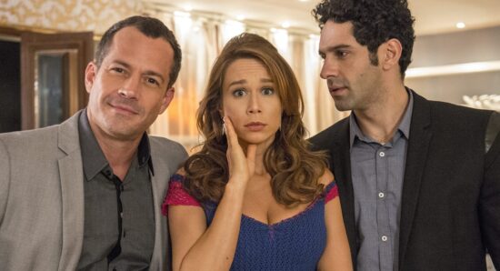 Triângulo amoroso Apolo ( Malvino Salvador ) , Tancinha ( Mariana Ximenes) e Beto ( Joaão Baldasserini) em Haja coração