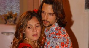 Adriana Esteves e Vladimir Brichta em cena da novela Kubanacan