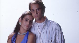 Gloria Pires e Guilherme Fontes como Ruth e Marcos na novela Mulheres de areia