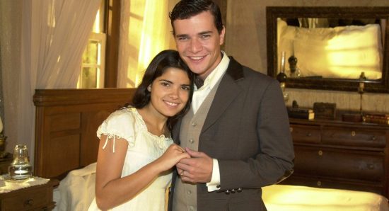 Vanessa Giácomo e Daniel de Oliveira como Zuca e Luís Jerônimo na novela Cabocla