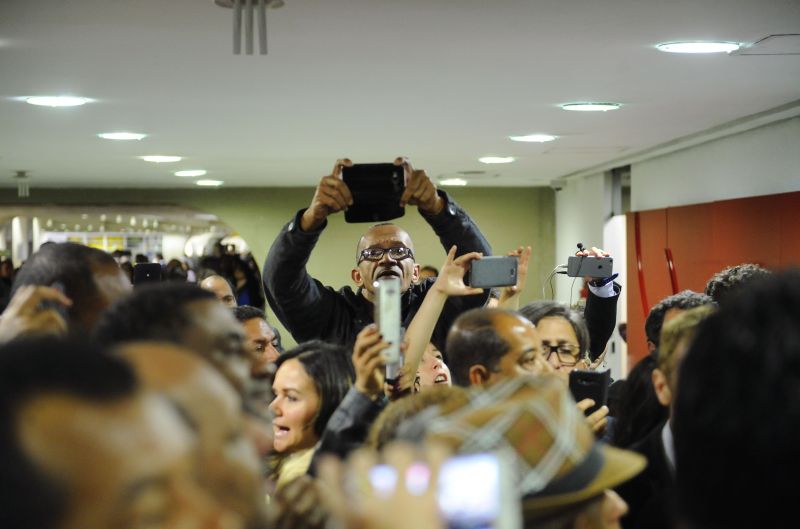 11/07/2017 Crédito: Pedro França/Agencia Senado. Reforma Trabalhista. Tumulto em frente ao auditório Petrônio Portella.