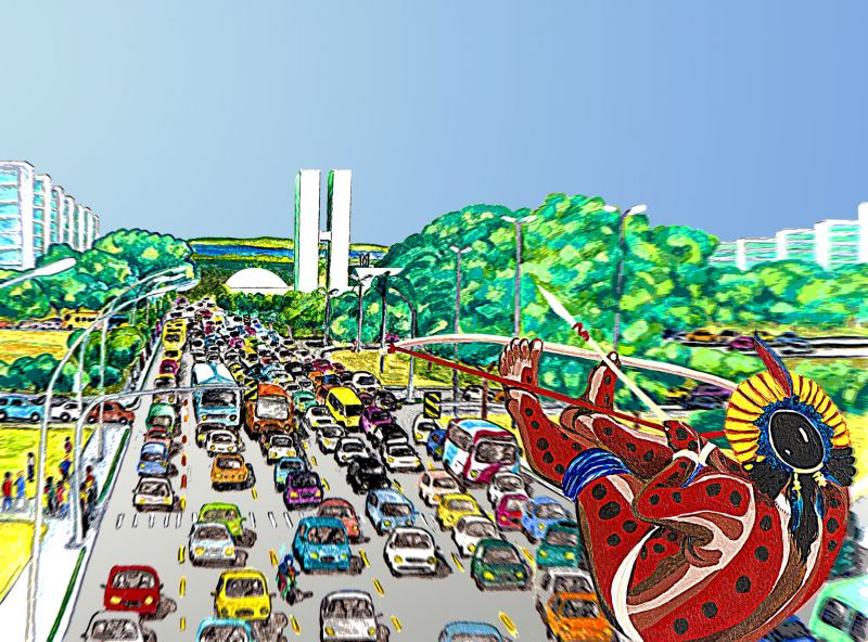 Crédito: Paulo Andrade/ Reprodução. Descrição: trabalhos do artista plástico Paulinho Andrade - Gravuras da série "O eterno retorno -- uma aventura de Nietzsche no Planalto Central.